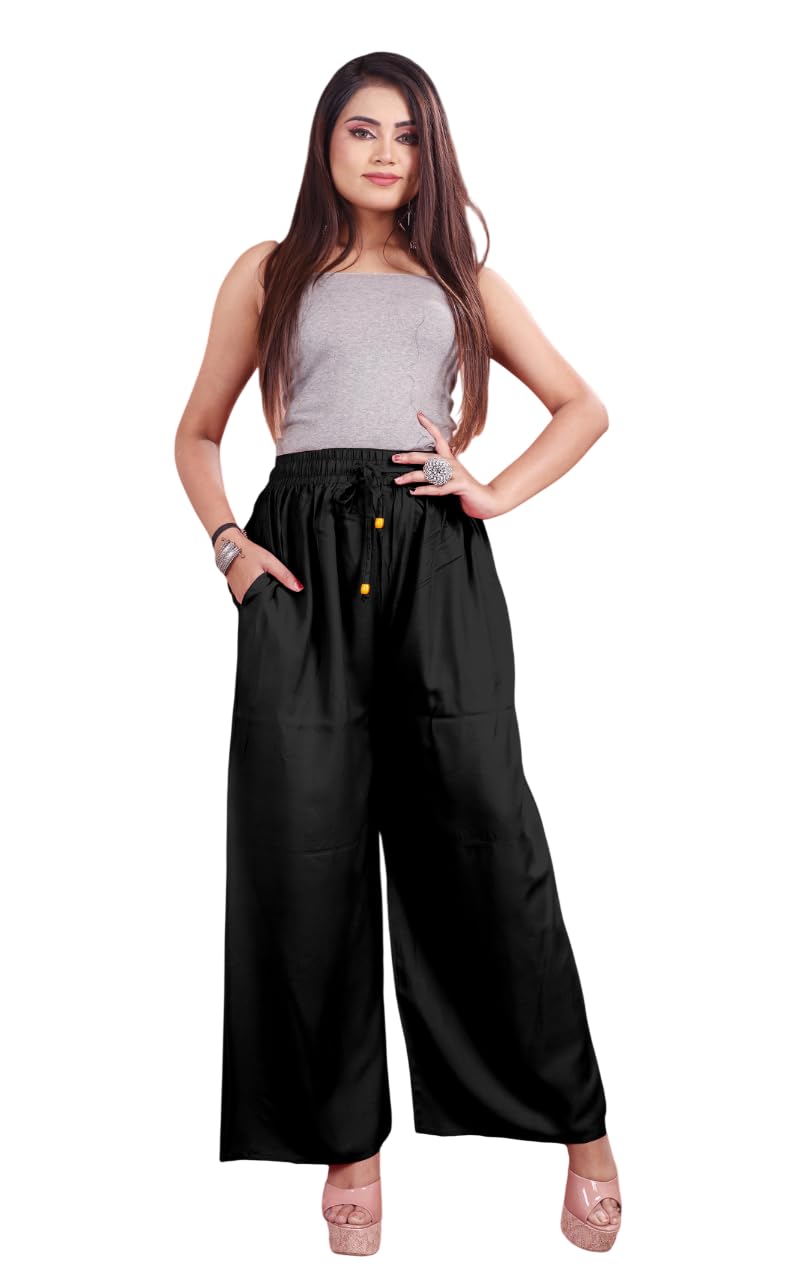 VIG TRENDS Women's Wide Leg Palazzo Pants, High Waist with Drawstring, Casual Loose Fit Trousers - Image 1